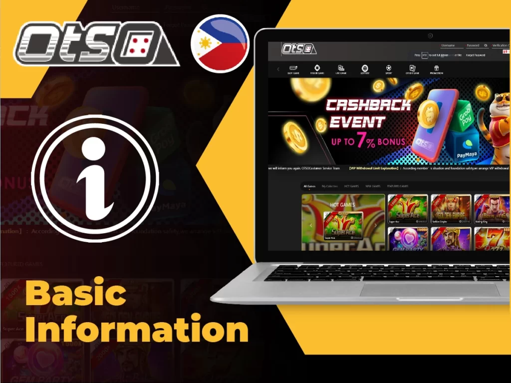 Basic information about Otsobet casino that accepts players from Philippines